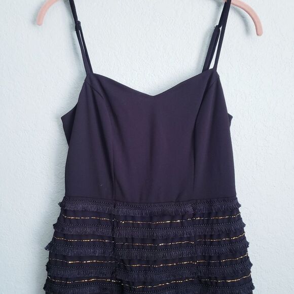 Marina Black Bead and Fringe Gatsby Mini Dress - Picture 6 of 12